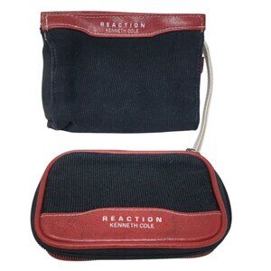 Set of 2 KENNETH COLE Reaction Toiletries Cosmetic Makeup Pouches Bags Zippered
